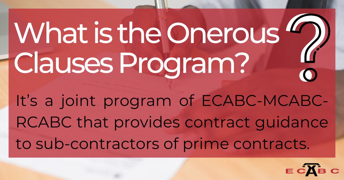 ECA_BC's tweet photo. Did you know that ECABC, @MCABC and @RoofingCABC created a joint program to provide contract guidance to #subcontractors of prime contracts?
Learn more here: https://t.co/A2slDfzlp6
#OnerousClauses #contractors #electrical #construction #bcconstruction #constructionbc https://t.co/0mG8trkYcK