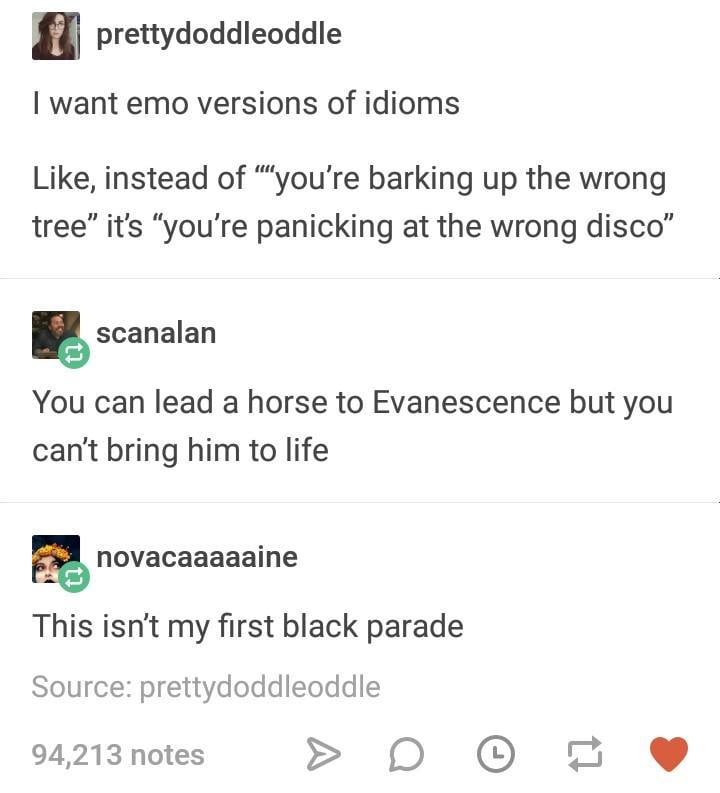 VampireFreaks's tweet photo. Leave your version of an emo idiom in the comments below! 👀

#vampirefreaks #emofashion #alternativemakeup #alternativefashion #AltStyle #emomusic #scenekid #emoaf #patd #Mcr https://t.co/UIxg2O4RnA