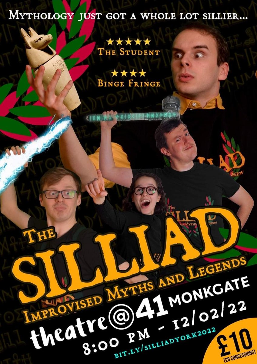 BOOK NOW for our Febuary show in York! Perfect for MYTH LOVERS everywhere!

tickets.41monkgate.co.uk/events/6fbaec8…
