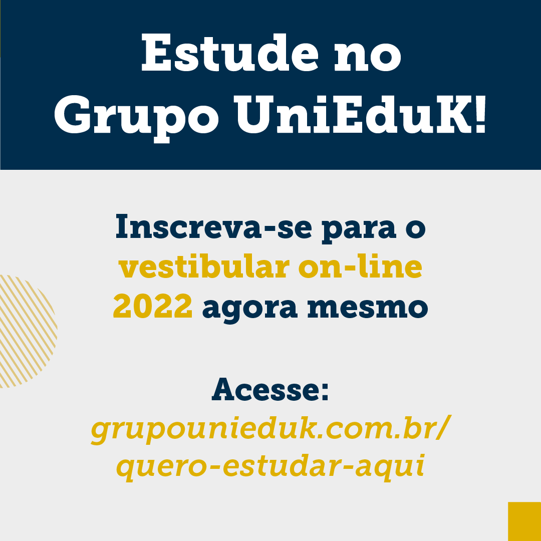 O conhecimento é um copo que nunca enche. Nós, do Grupo UniEduK, estamos preparados para te acompanhar nesta jornada, do início ao fim.

Inscreva-se para o vestibular 2022 através do site: grupounieduk.com.br 

Seu Futuro na Prática!

#vestibular #conhecimento #estudar