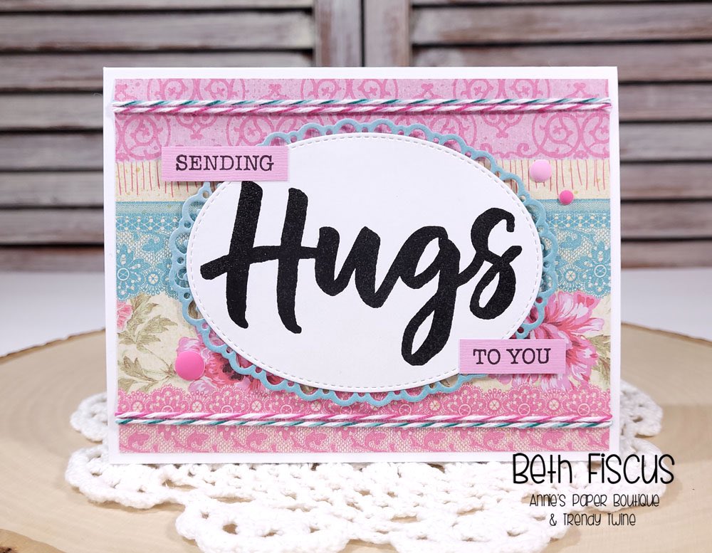 TrendyTwine's tweet photo. Sending hugs #happymail #hugs #handmade #bakerstwine #trendytwine #anniespaperboutique #greetingcard #Lovely #crafting #diy https://t.co/2dsaMDjPet