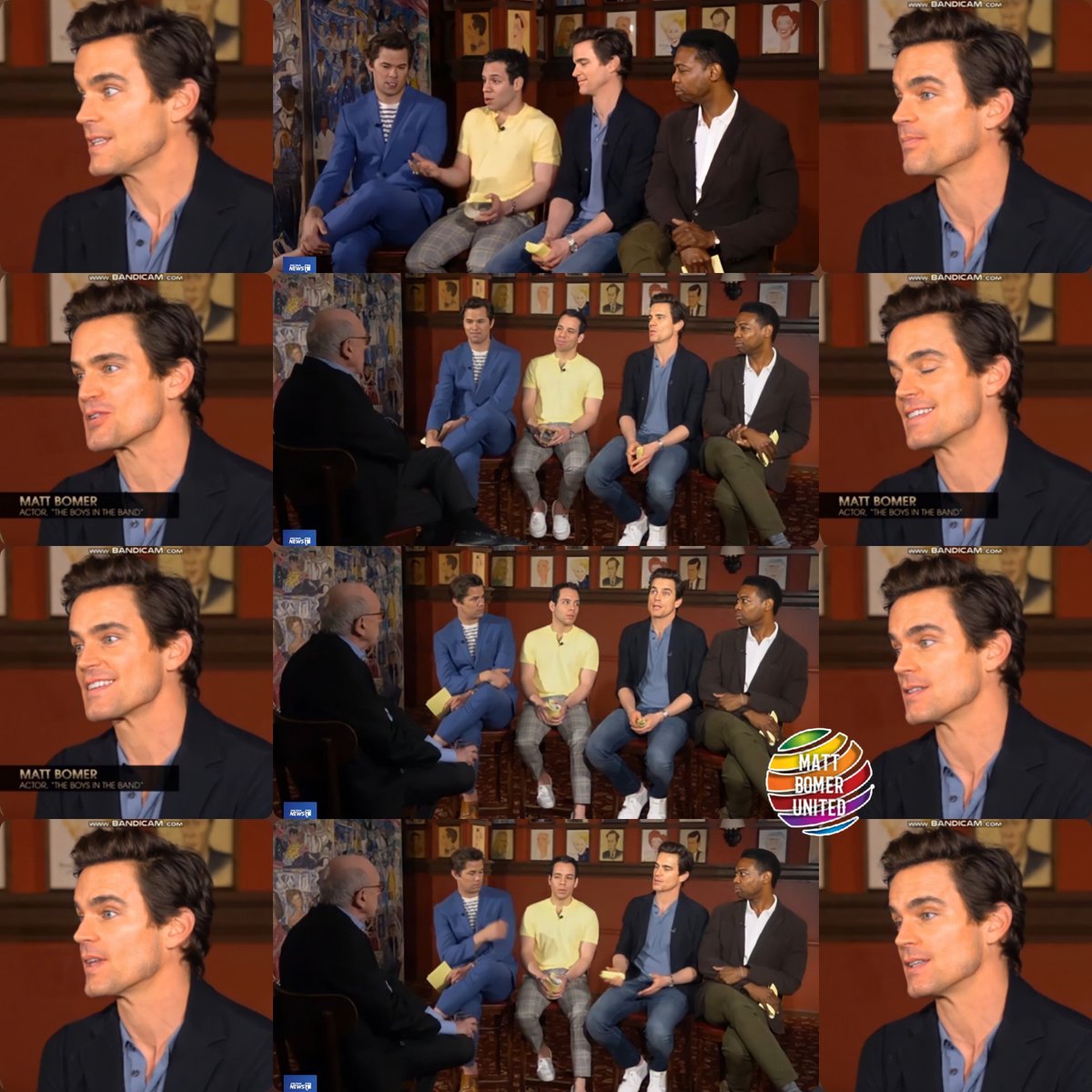 MattBomerUnited's tweet photo. Finally, some screenshots, I'm afraid they were hard to get as #MattBomer wasn't in close up for too long! But it's a great interview and hopefully brought back a few memories if you were lucky enough to see the play. Back tomorrow for #talkshowTuesday. https://t.co/nefgndz3Or