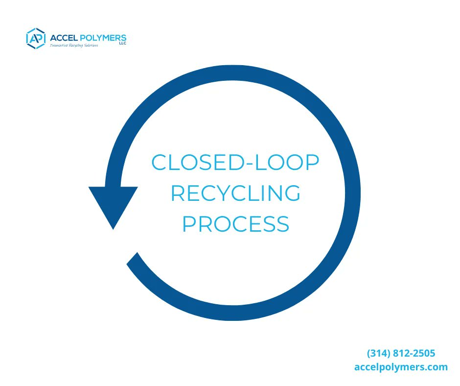 AccelpolyLLC's tweet image. What is a closed-loop recycling process? It is the process by which a product or material can be used and then turned into a new product. Recycling your scrap can help close the loop!

#accelpolymers #recycling #closedloop #sustainability #recycleplastic #stlouis