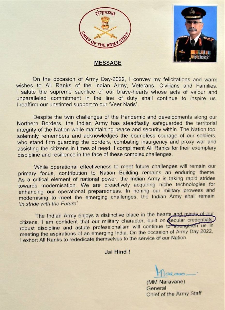 RajeshJoshi's tweet photo. Top #army brass has not given up on #secularism just yet. #SecularArmy https://t.co/lNq6DAu5sa