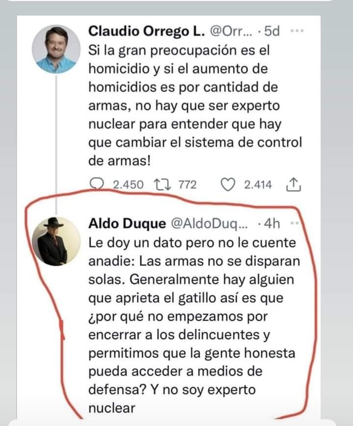 jacparada's tweet photo. Grande @AldoDuque yo tampoco soy experto nuclear. https://t.co/NFJQQRLG93