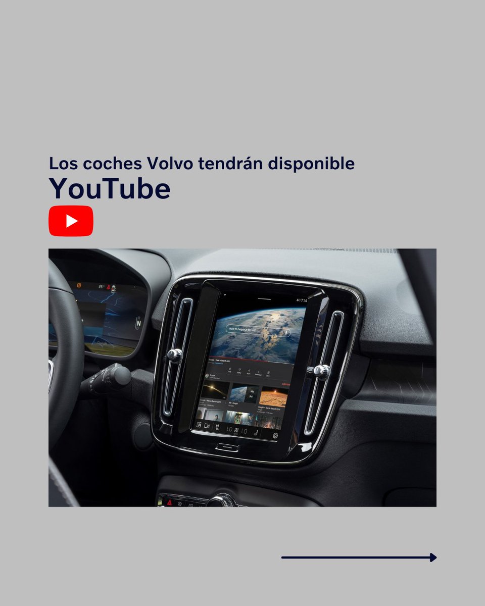 volvosafauto's tweet photo. Volvo + YouTube > La plataforma de vídeo estará disponible para los coches equipados con Google.

#VolvoCars #YouTube https://t.co/XdMTPB8mZV