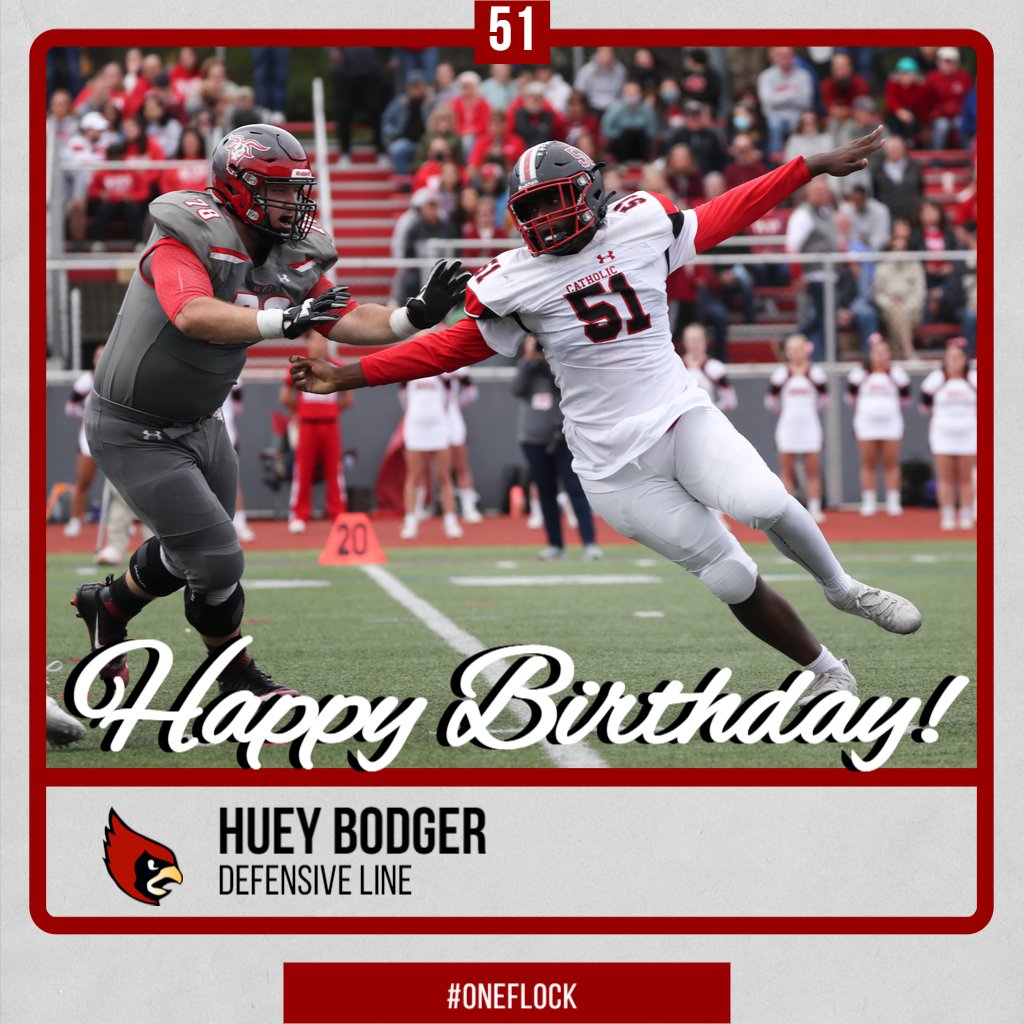 CatholicU_FB's tweet photo. Happy Birthday to Junior Defensive End Huey Bodger! #OneFlock https://t.co/fEdJPKrwpN