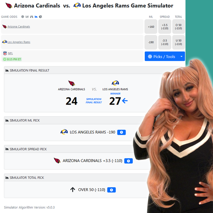 Hey guys make sure you check out the CapperTek Game Simulation for the big MNF Wild Card Cardinals at<a href="/tag/freepicks"class="tags"><span>#freepicks</span></a><a href="/tag/cashingtickets"class="tags"><span>#cashingtickets</span></a>