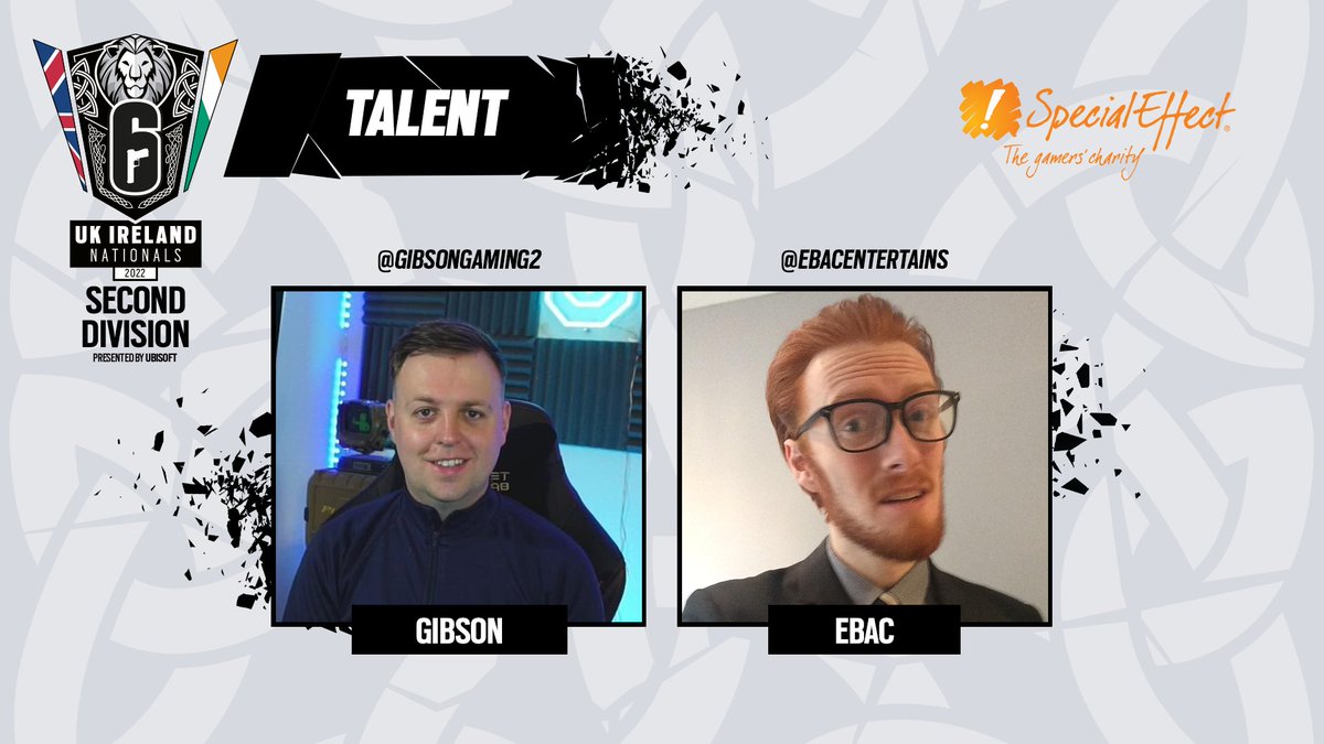 Our UK &amp; Ireland Nationals Second Division teams collide in an hour! 🔥

Talking you through the plays:
🎙️ @GibsonGaming2
🎙️ <a href="/EbacEntertains/">EBAC</a>

LIVE from 6PM GMT, don't miss a second ⏳
📺 twitch.tv/rainbowsix_uk | #R6UKI
