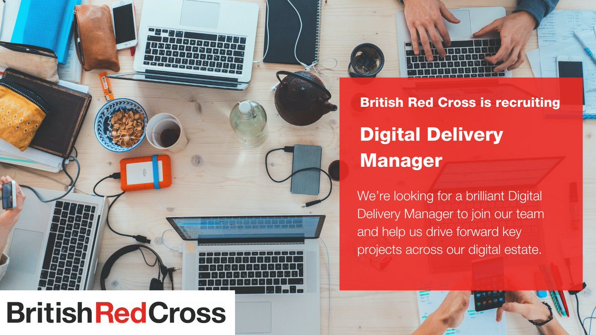 We're looking for a digital delivery manager to join the team here at <a href="/BritishRedCross/">British Red Cross 🧡</a> - know anyone? Applications close on Wednesday, more info here: careers.redcross.org.uk/vacancies/2942… #charityjobs