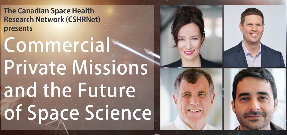 The next edition of the Space Health Webinar Series is one you won't want to miss! @AstroDaveMD @1sa6e11e @cmaender and @giuiaria will be discussing commercial spaceflight and space health research on February 16th 9am PST / 12pm EST 🚀Register here🚀: canadianspacehealth.ca/webinars