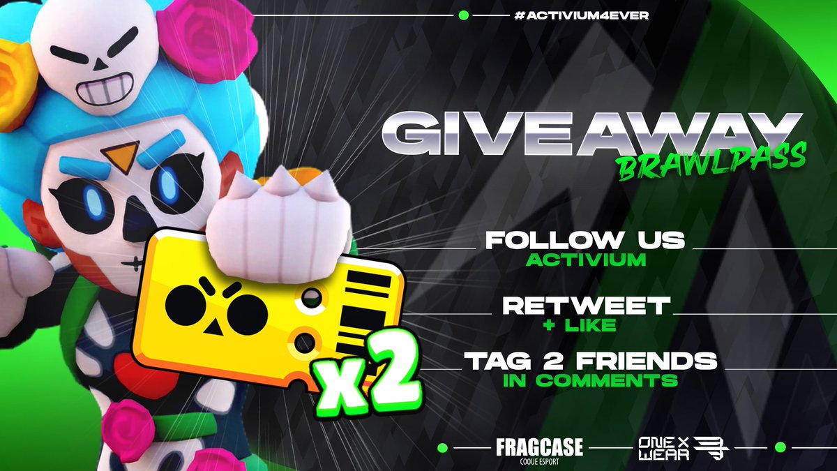 [GIVEAWAY]

Pour cette nouvelle saison et ce début d'année 2022, nous mettons en jeu 2 #BrawlPass (2×10€ via PayPal) 🔥

Conditions :
✅ Follow <a href="/TeamActivium/">Activium</a>
✅ Retweet + Like
✅ Tag 2 amis en commentaire

TAS : 21/01 à 18h

Good luck à tous 🍀💚