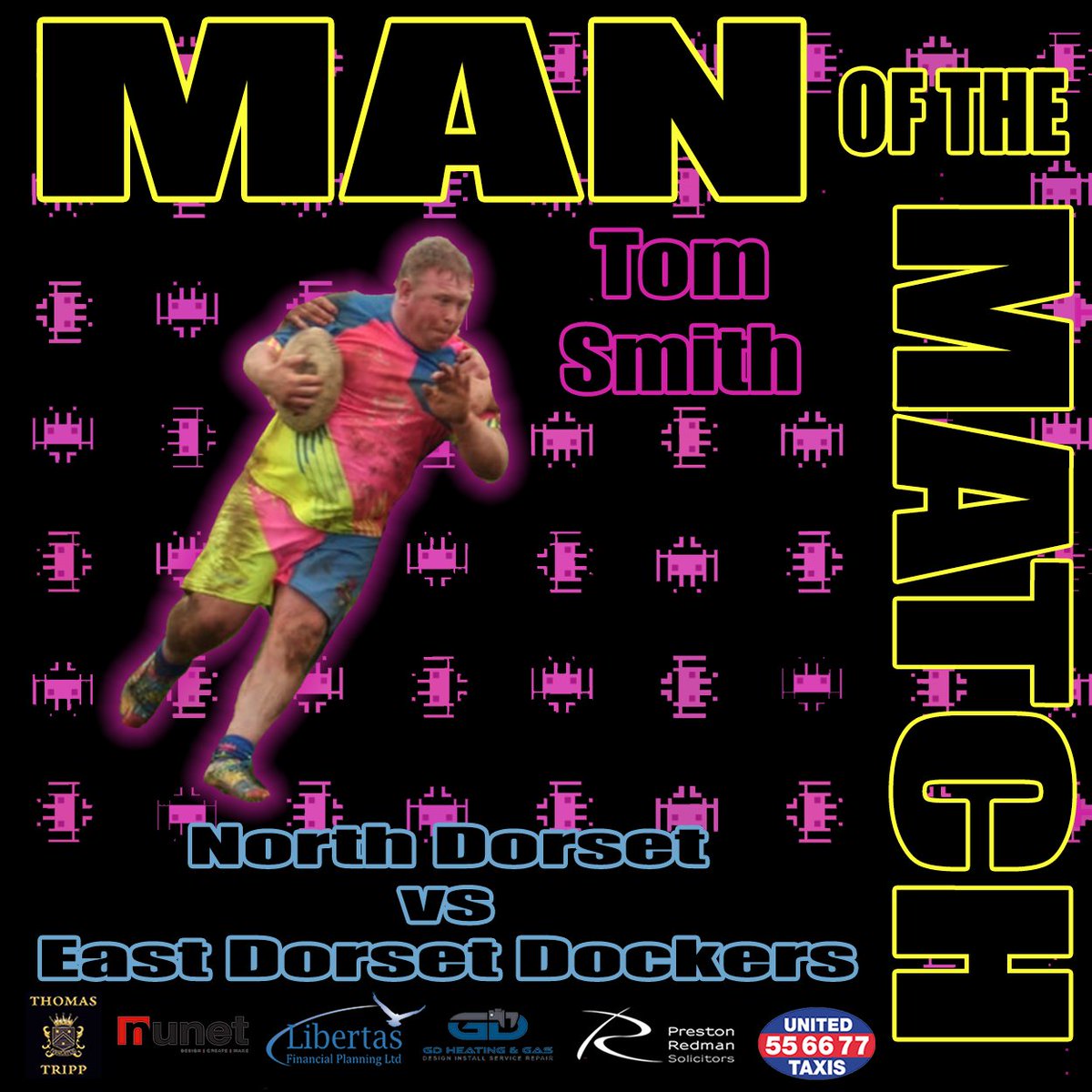 ⚠️ MoTm ⚠️
Congratulations to Tom Smith and Luke Burrage for their great performances this weekend
Toms' quick-thinking try and some superb collisions to boot topped a solid performance! 
Burrage's control of the backs and all-round good performance got him this week MoTm
👾🏉💛