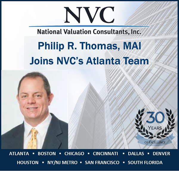 NationalValuat1's tweet photo. NVC is pleased to announce the continued expansion of our Southeast regional practice with the addition of Philip R. Thomas, MAI as a Senior Vice President with our Atlanta oﬃce.  For more information on our firm and career opportunities at NVC, visit https://t.co/sbLOMw1RqC. https://t.co/kRkPEZqegj