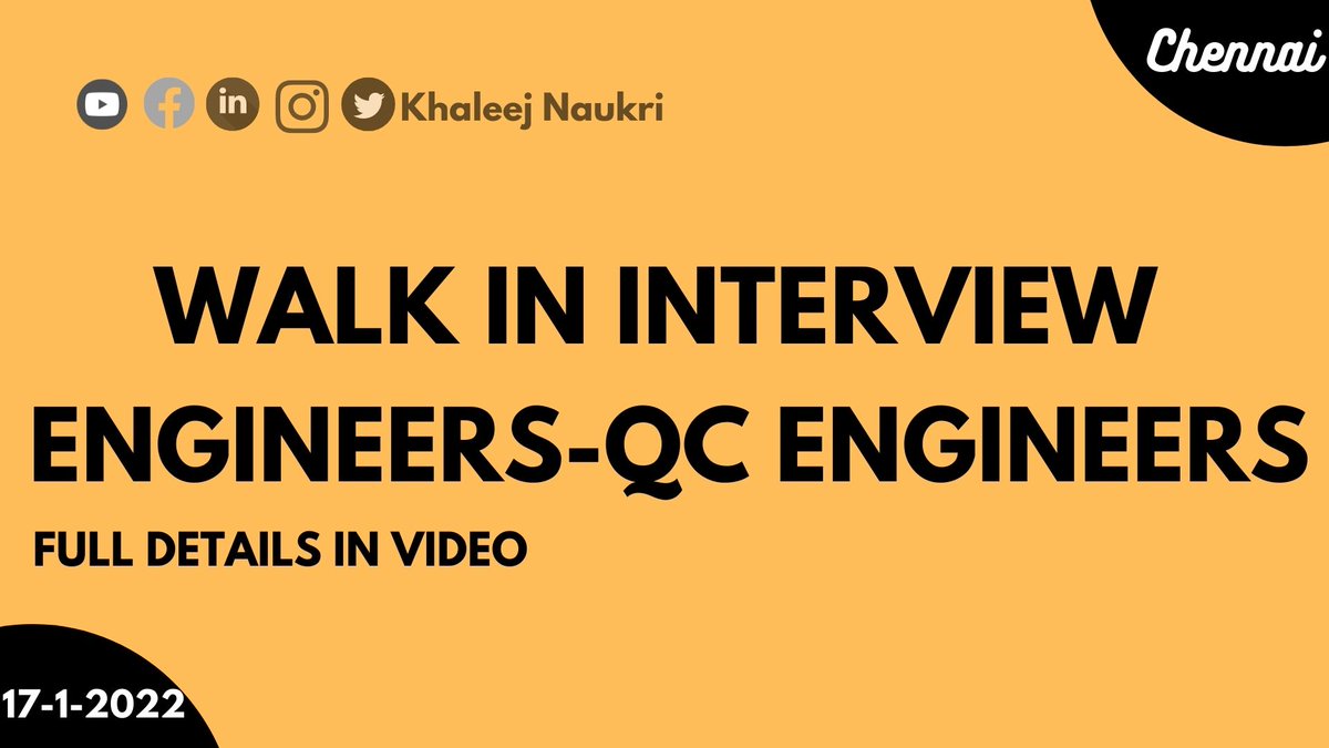 khaleejnaukri's tweet photo. Chennai walkin Interview for Engineers
Details ➡️ https://t.co/ySb1ZETXdS https://t.co/AJiFVXZTiJ