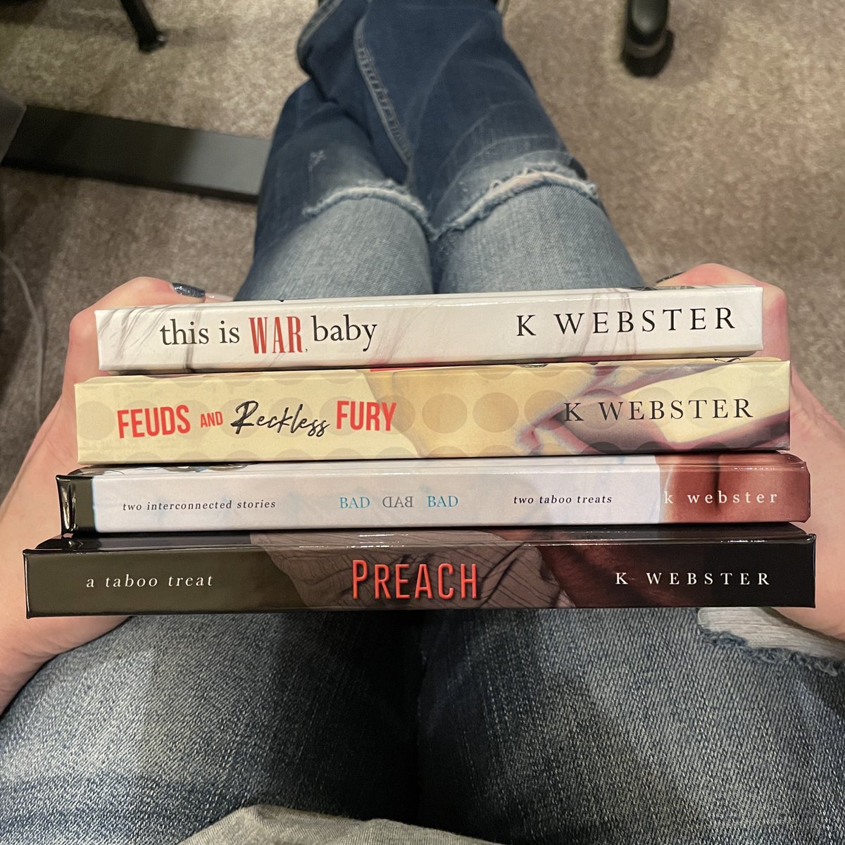 KristiWebster's tweet image. Hardbacks!!!!! So beautiful! #thisiswarbaby #feudsandrecklessfury #badbadbad #preach @KristiWebster