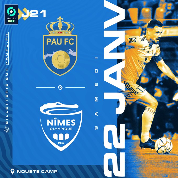 22e journée de Ligue 2 BKT : Pau FC / Nîmes Olympique  FJUgQ1nXoAIMfFb?format=jpg&name=small