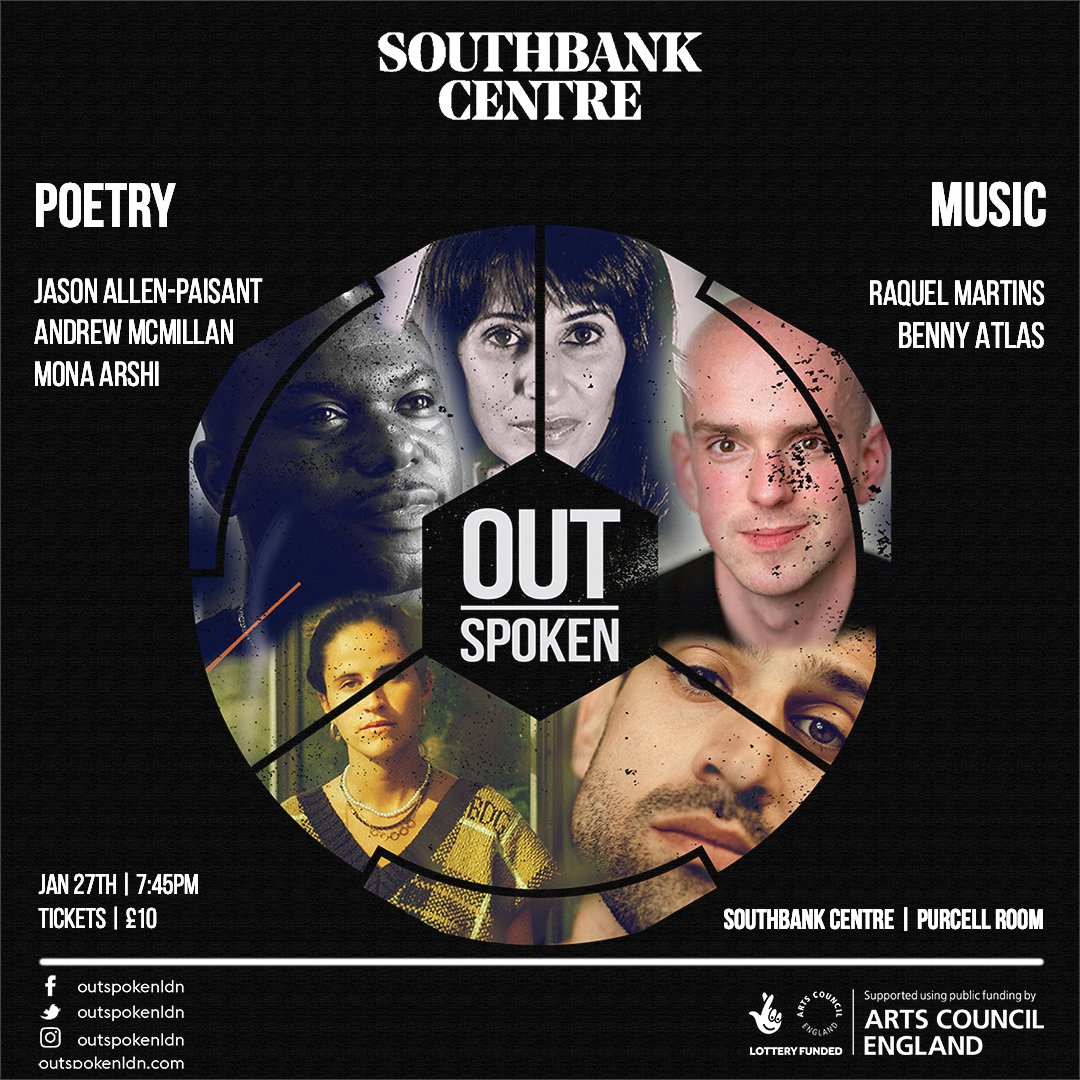 OutSpokenLDN's tweet photo. Just another week &amp; some change until we're back in @southbankcentre for #OutSpokenldn Jan. Also don't forget to enter you poems into our Prize For Poetry. Deadline 28th Feb. £700 up for grabs - https://t.co/NqxIJl8xkt 
#purcellsessions https://t.co/ROwe8fixSs