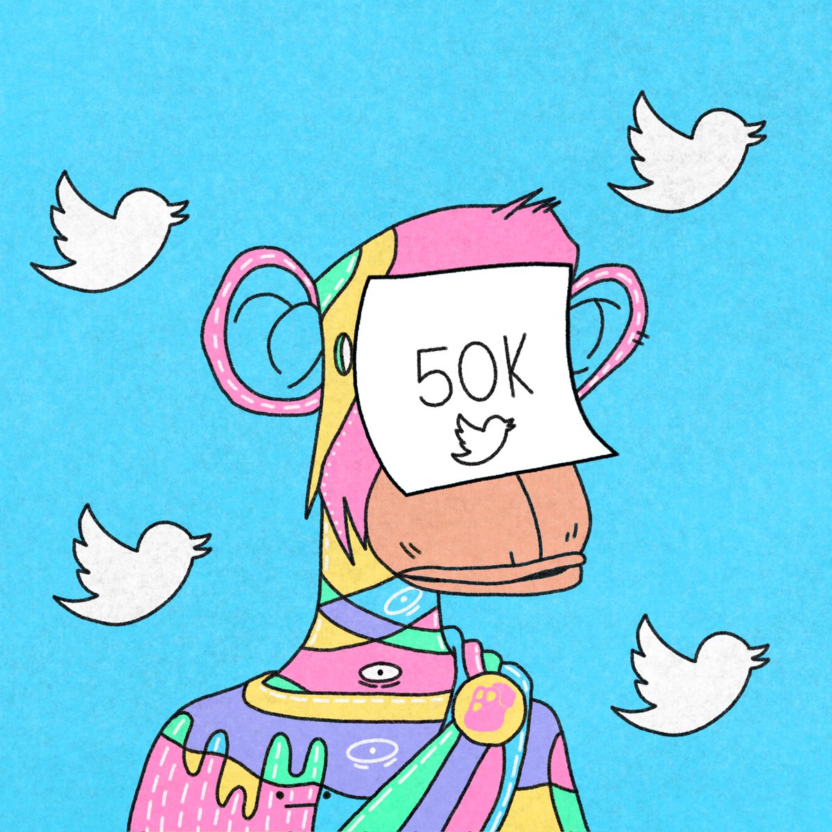 Lola20789's tweet image. We've reached 50K Twitter followers!😭🚀
Thank you #SLAPES ❤️

Let’s celebrate that by giving away 1 FREE Superlative Apes #NFT to 1 lucky winner!🌈🍌

RT and tag 3 frens, ends in 12 hours!!!🚨 #nftcollectors