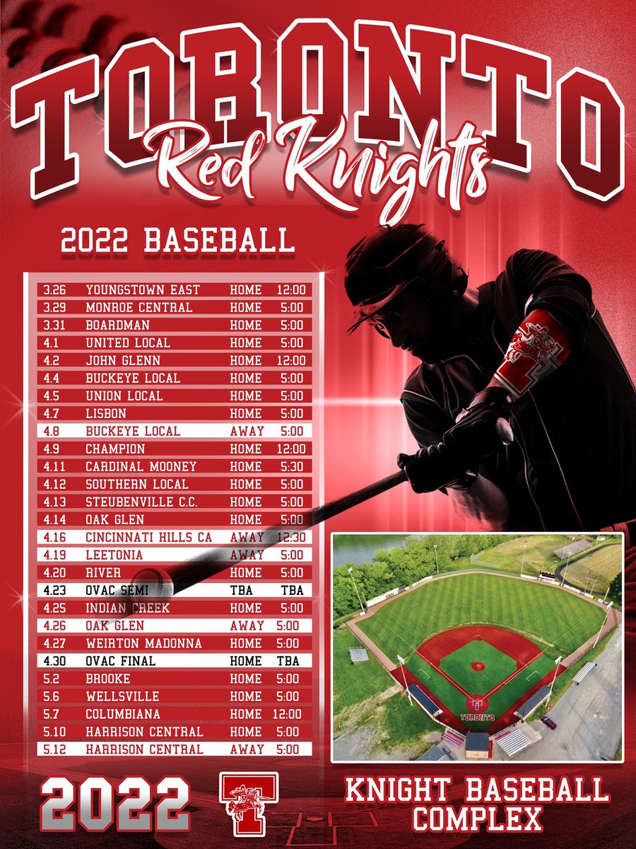 Here’s your 2022 Toronto RedKnights schedule⚾️💯 #LetsGetIt