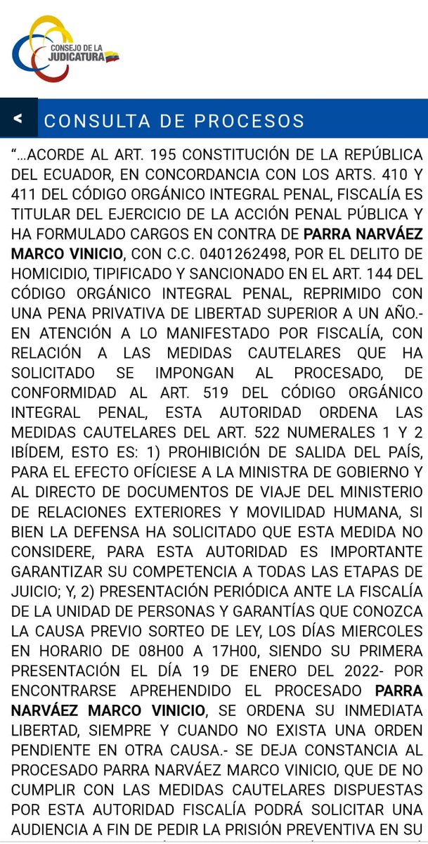 DefenseEcu's tweet photo. #ATENCIÓN
Se han formulado cargos por "homicidio" en contra del policía, que el pasado sábado fue herido al impedir un asalto en el norte de Quito, y en el que uno de los infractores fue neutralizado y perdió la vida. Nuevamente un policía, está siendo procesado. @LassoGuillermo https://t.co/vnvM8x7aNb