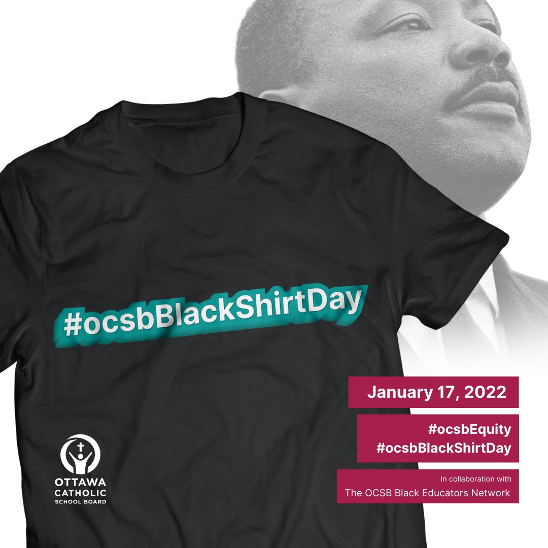Today is #ocsbBlackShirtDay Let us raise our voices together as we raise awareness about racism and systemic barriers in our communities. In solidarity, we ask you to speak up against racism and to live the talk. #ocsbBlackShirtDay #ocsbEquity. Join the <a href="/OCSB_BEN/">OCSB Black Employee Network (BEN)</a>