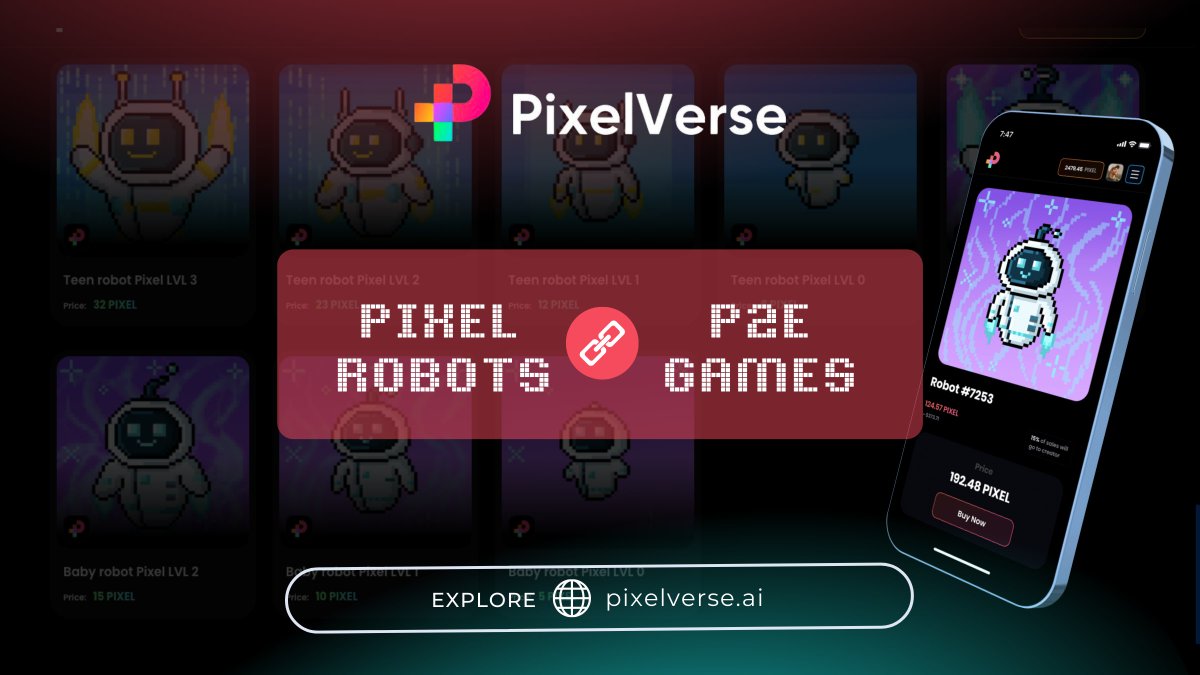 pixelverse1's tweet photo. The success of #PlayToEarn games lies in positively impacting DeFi and blockchain tech.
PixelRobots NFT owners may engage in exciting P2E games to level up their #PixelRobot
#NFT $PIXEL #PixelVerse #PixelClout #PixelVerse #NFTs #PixelRobots #NFTCommunity #ETH #NFTs #Ethereum https://t.co/lDRauUJ5nn