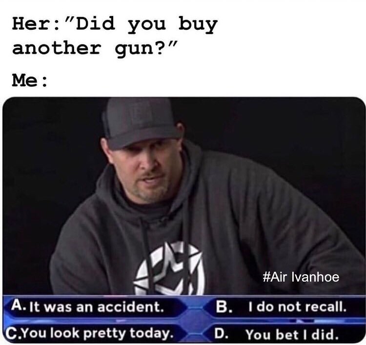 Quick answer this one guys - what to tell your lady about your new purchase ;) #jokes #comedy #laughs #airivanhoe #justforlaughs #northerncomedy #hunter #hunting #huntingtrip #huntersquad #huntersuppoters #huntingcamp #huntinglodge #huntingspot #outfitter #canadianoutfitter