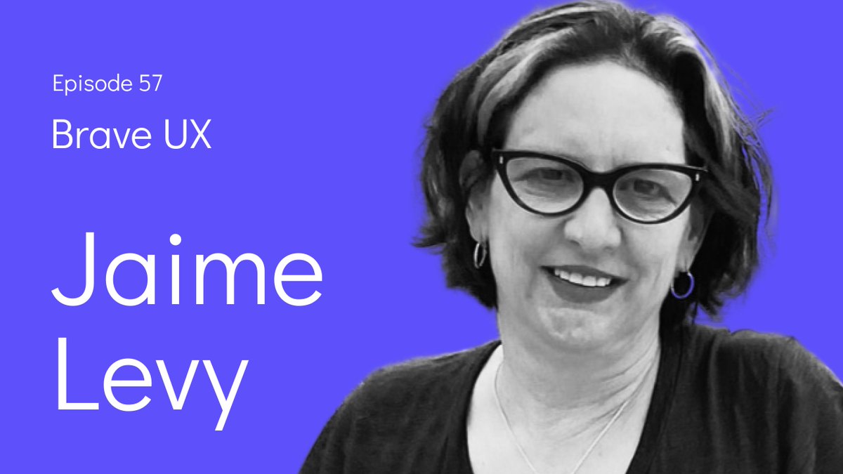 brendanjarvis's tweet photo. This week on #BraveUX, @JaimeRLevy shares the importance (and danger ⚡) of putting yourself into your work, how UX going mainstream has changed the field, and wonders where all of our heroes are 🤷.

📺 Watch here - https://t.co/GVzIefUVxt

#UX #UXStrategy #UXDesign #UXResearch https://t.co/WA40cwAXhL