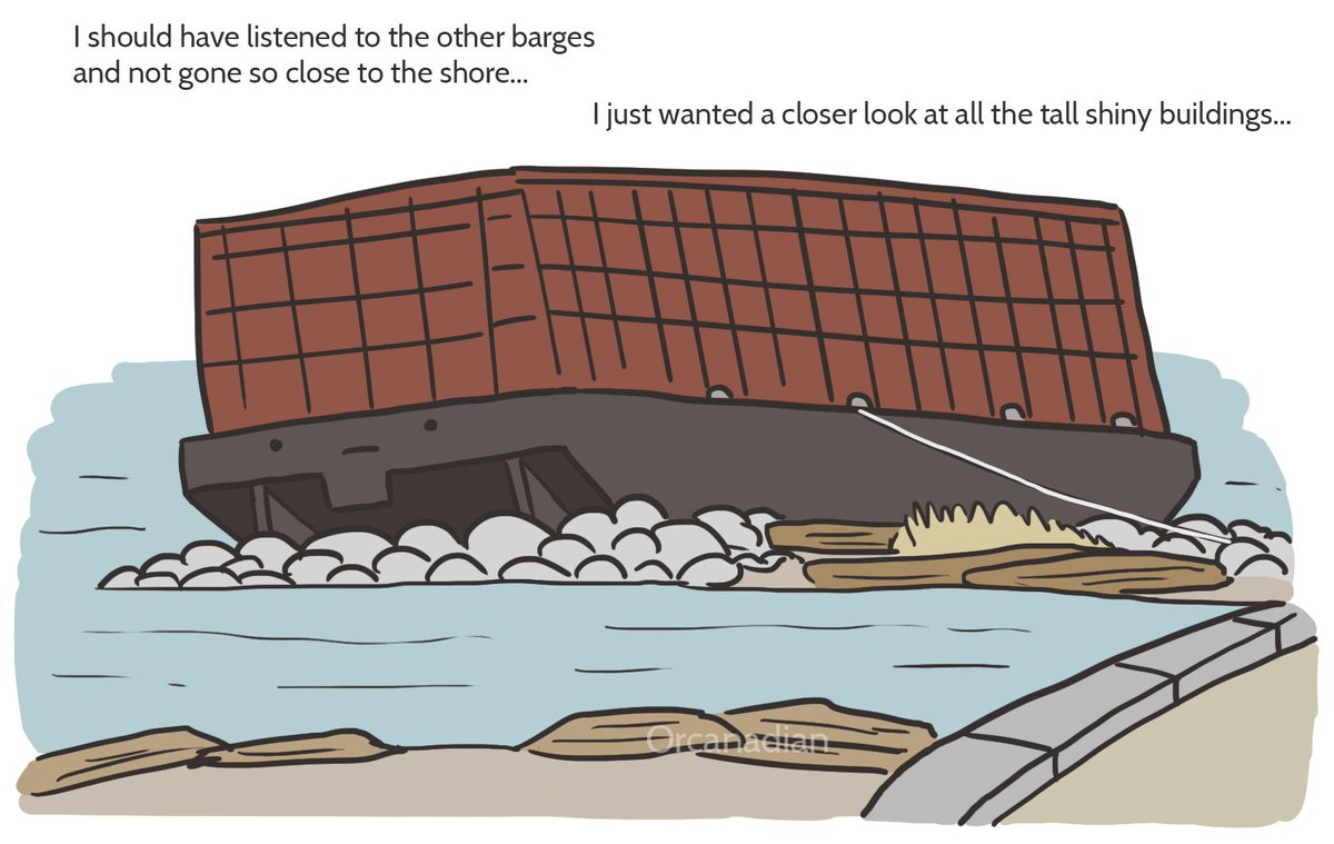 orca_nadian's tweet photo. I wonder what the English Bay Barge itself feels about hanging out on the rocks away from its friends, especially for so long? π€
#LargeBarge #BargeChillingBeach https://t.co/E5PSEayFtQ