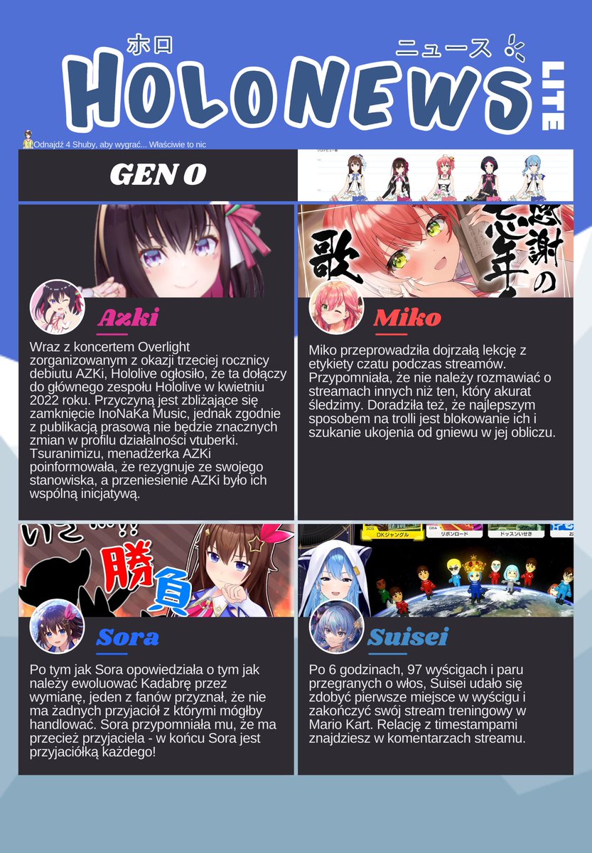 HoloNewsEN's tweet photo. HoloNews PL ver. LITE 27.12 - 02.01 #Hololive #Holostars #HololiveEnglish #HoloID #HoloNews #Pololive (1/4) https://t.co/xOmzDQFPuV