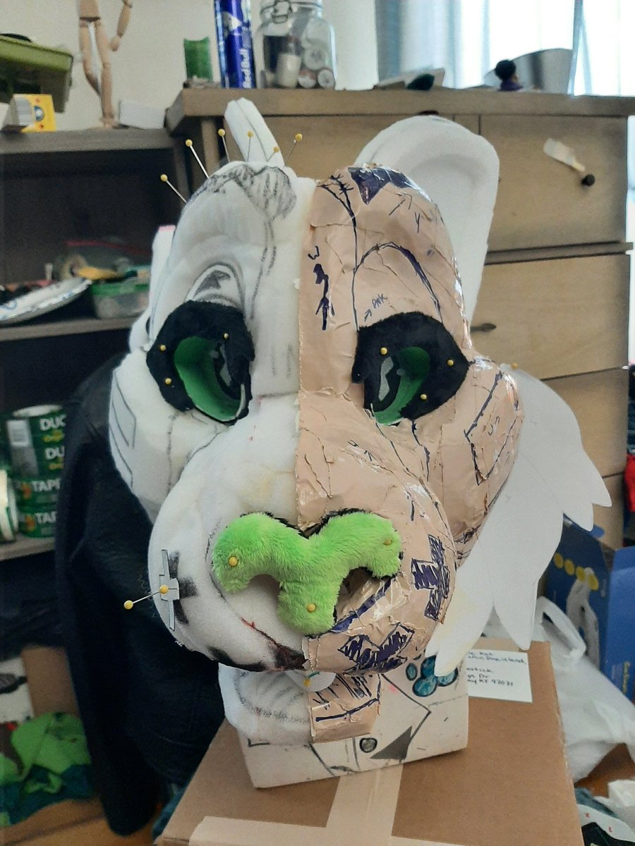 FraidieKatmakes's tweet photo. Ears glued! Just gotta line the face/mouth and then it's fur time for this critter! 
They are still open for preclaims! Please comment/dm if interested :3
Shares greatly appreciated https://t.co/ooMy0MqiVw