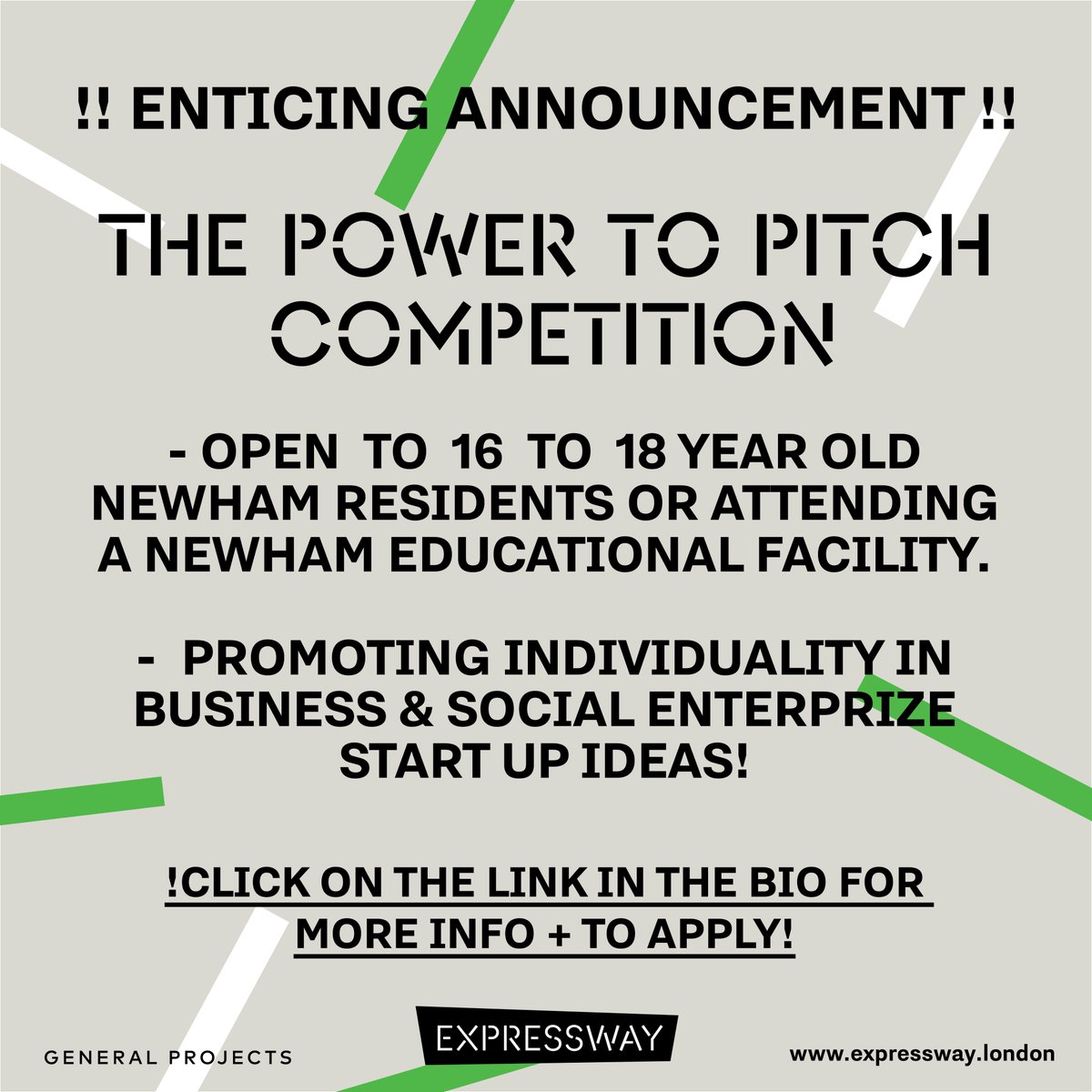 Are you a 16-18 year old who is a resident of #Newham or attending a Newham educational facility, who has an exciting business or social enterprise idea?
We are hosting a Power to Pitch competition with a prize of £100 Nandos voucher! Click on our bio weblink to see how to apply!