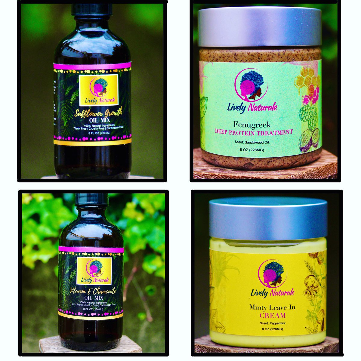 Who hasn’t tried our 4 in 1 hair repair product bundle yet?.. Here’s what you’ll get
- Vitamin E Oil 
- Safflower Growth Oil 
- Fenugreek Deep Treatment 
- Shea Manuka Honey 

#livelynaturale #productbundles #hairtips #blackhaircare #curlyhaircare #washdaytips #blackownedbusiness