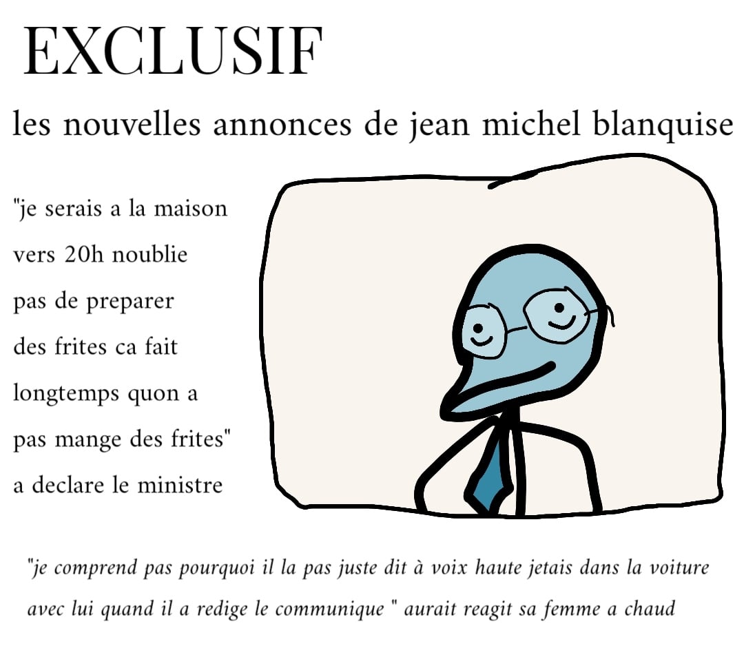 g decide de prendre le JDD de vitesse. 
<a href="/jmblanquer/">Jean-Michel Blanquer</a> quelle sauce vous mettez sur les frites???