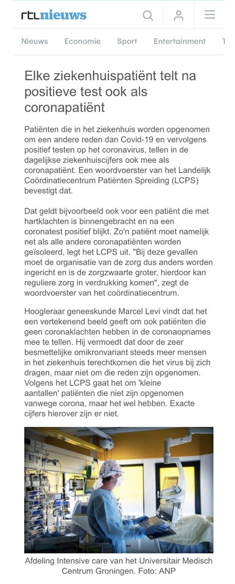 FleurAgemaPVV's tweet photo. Patiënten die met iets anders binnenkomen worden na positieve test meegeteld als Coronapatiënt. 

Er is steeds gedaan alsof dit in acute levensnood verkerende coronapatiënten waren. 

We zijn misleid. Schandalig! https://t.co/5gTuXFPUcI