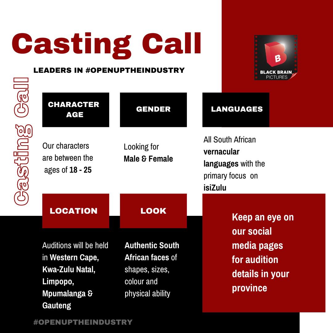 BlackBrainSA's tweet photo. Soooo we're back and we're kicking down industry doors!

This is your chance to join the family and show us that you've got what it takes to be in one of our big productions!

Are you ready?
#blackbrain
#DiepCityMzansi
#openuptheindustry https://t.co/4fH5ovw1vJ