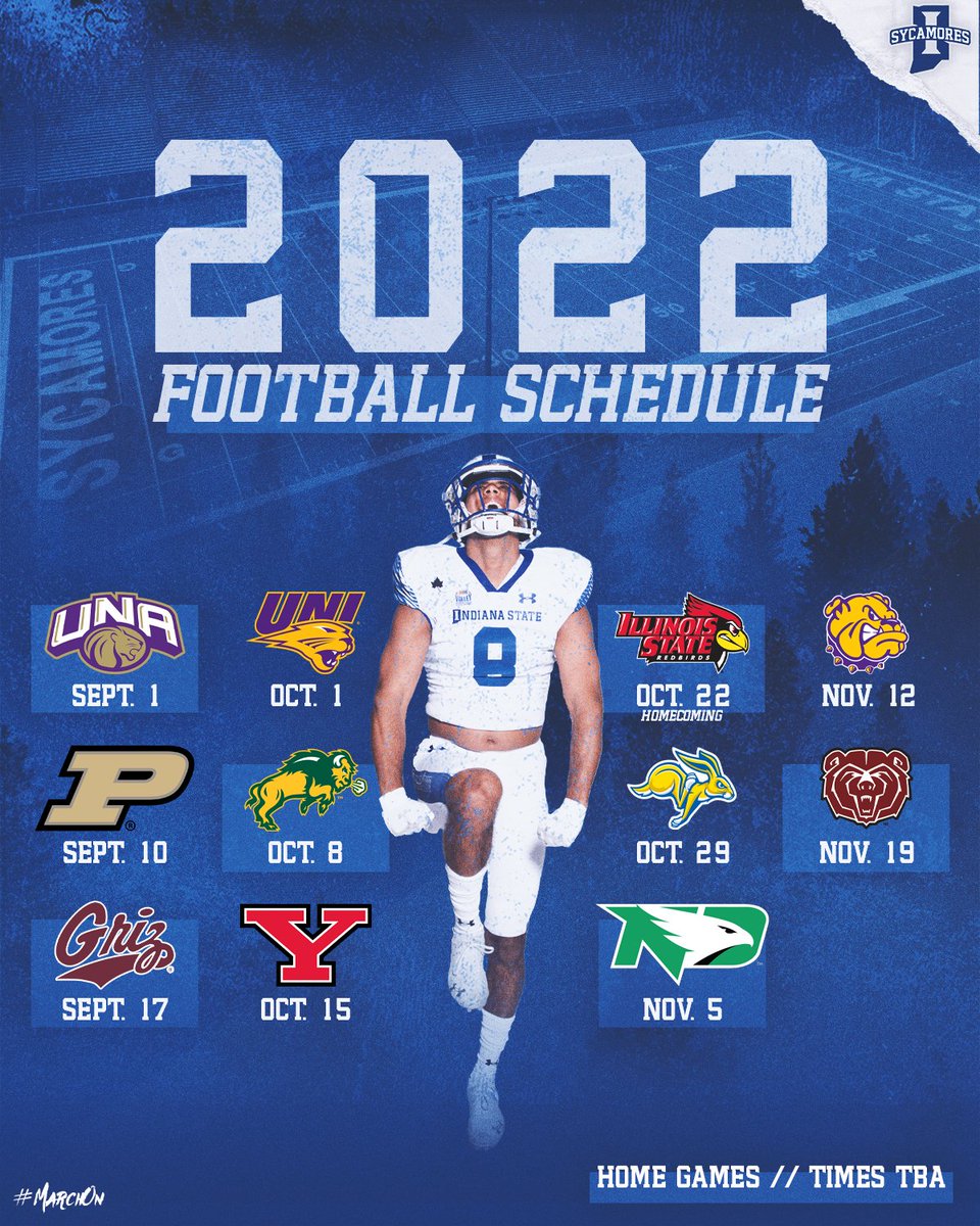 IndStFB's tweet photo. 2022 Schedule is up and out - 226 days until kickoff!

https://t.co/BtVTdWK2K2

#MarchOn | #LeaveNoDoubt https://t.co/zFPVEgBjHm