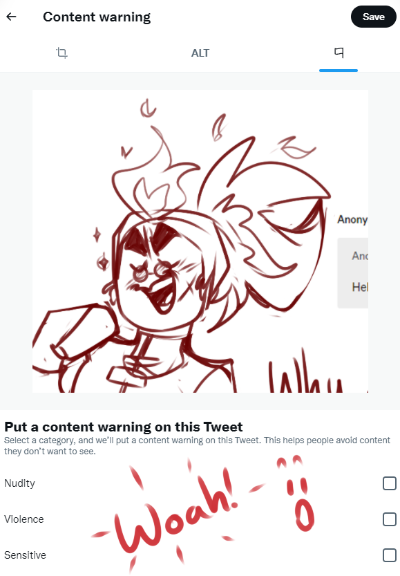 SwagginMun's tweet photo. Apparently this was added back in December and I haven't seen it utilized before so in case you didn't know, Twitter added a Content Warning for images! https://t.co/kPL4qScp1Z