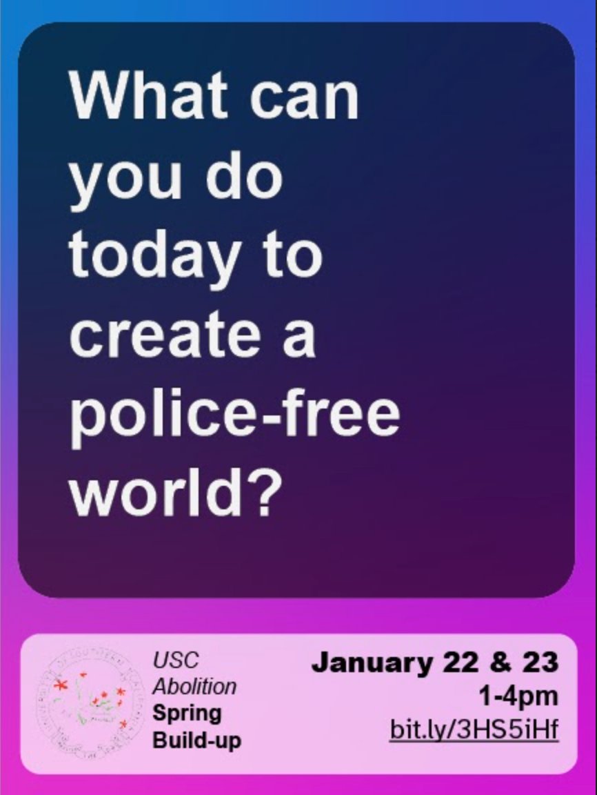 USCAbolition's tweet photo. Find out at our Spring Build-Up this weekend 1-4pm PST https://t.co/UPONredSBr https://t.co/Yf970cWM1D