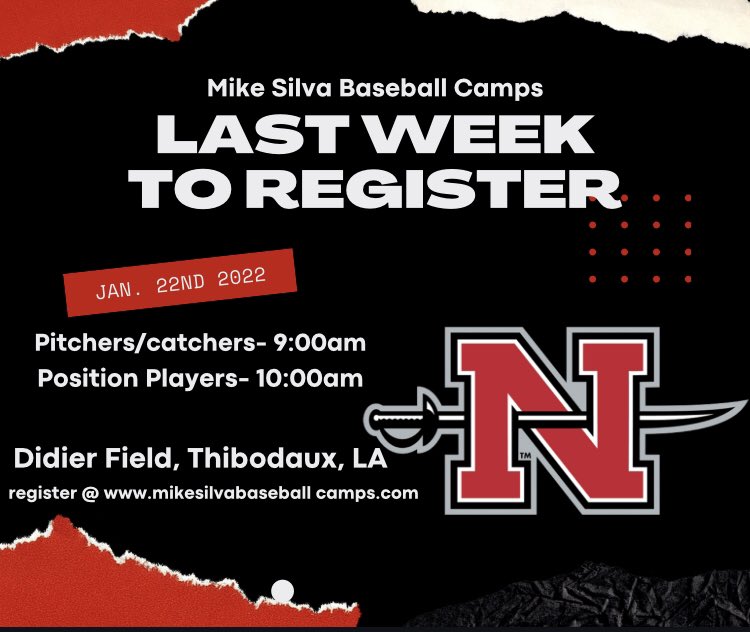 Last week to register for our Winter Showcase Camp! Go to mikesilvabaseballcamps.com to sign up!