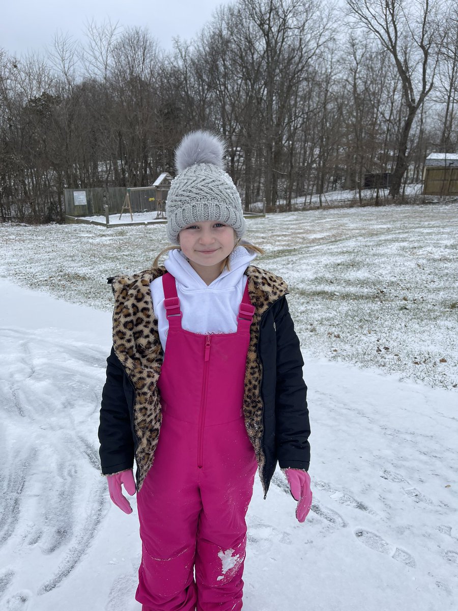 MaryMichelleAmb's tweet photo. @Kentuckyweather doesn’t take much snow to please my two and the Husky! We are in Bedford, KY https://t.co/oTN2GEH7EY