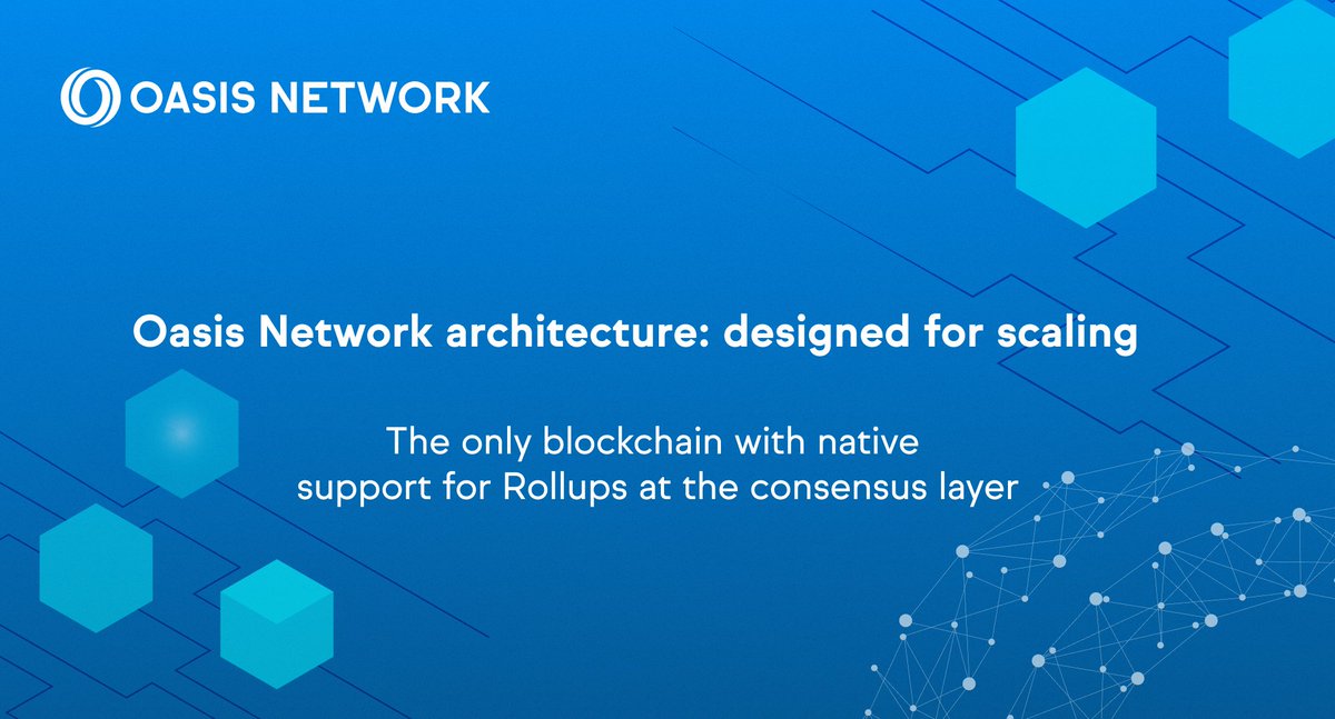 OasisProtocol's tweet image. The Oasis Network is the only blockchain with native support for Rollups at the consensus layer 🔷

Since day 1, we’ve prioritized security, accessibility, and affordability, building an architecture designed for scaling 🙌

bit.ly/3GoHIl9