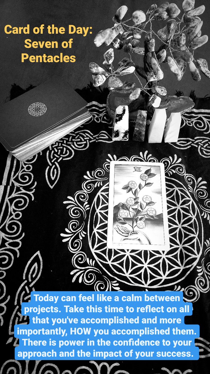 iAmAbleTarot's tweet photo. #CardOfTheDay #TarotOfTheDay
Seven of Pentacles-

Today is a calm between projects. It's not only important to reflect on your accomplishments, but also important to note how you achieved them. 💙✨

#tarot #tarotreading #tarotreader #dailytarot https://t.co/kmzJFuZzCf