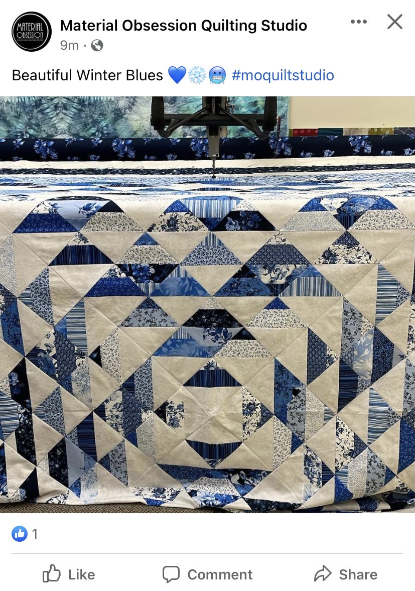 RebekahMPhil's tweet photo. The quilt I made is on the long arm—and also on Facebook. https://t.co/JFQLN99blM