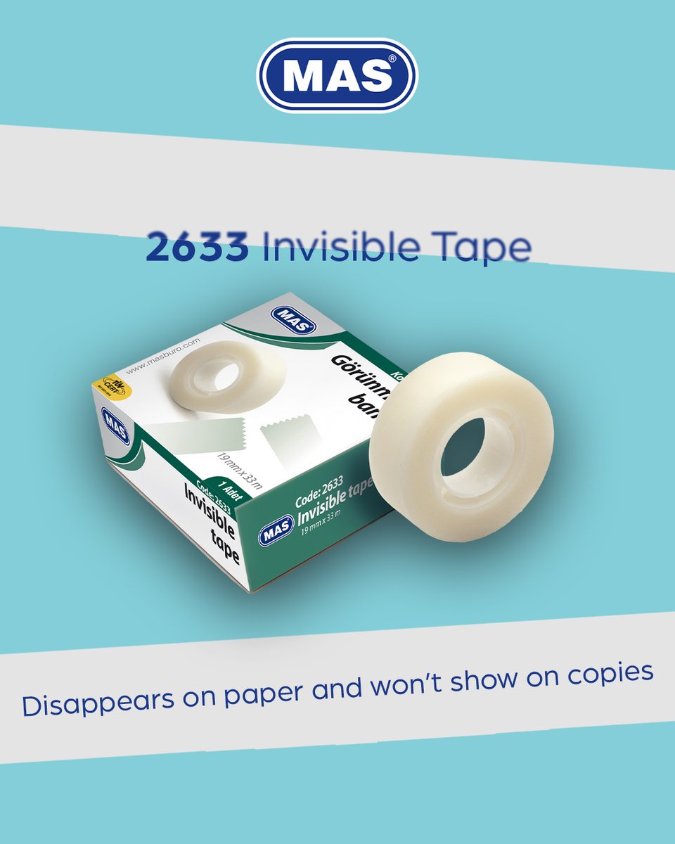 🤩It can be written on with any kind of pen, and it can be torn practically by hand; MAS Invisible Tape that you can easily use at school, office and home🤗
bit.ly/3FFt1tk