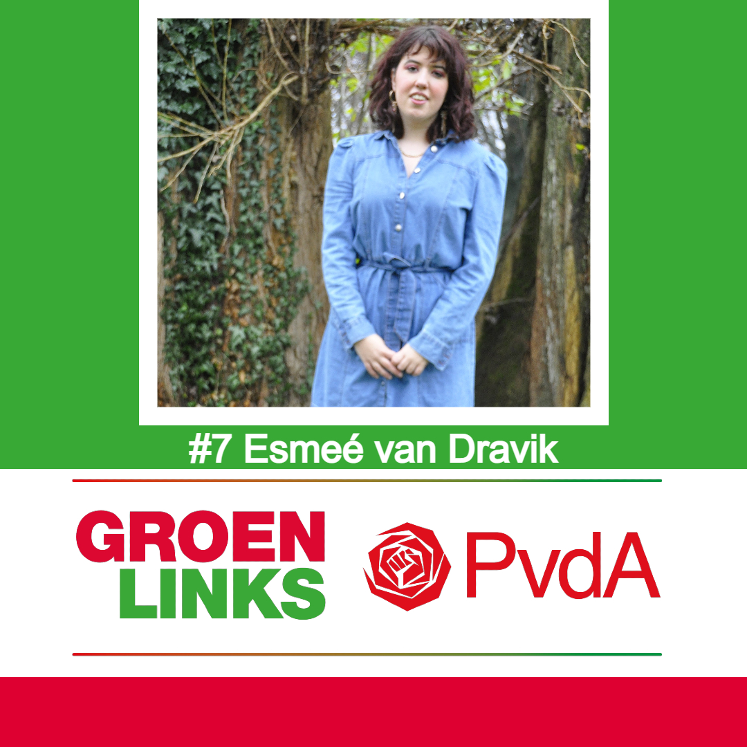 Als #7 op de lijst hebben wij Esmeé van Dravik. Zij is met haar 20 jaar de jongste kandidaat op onze lijst.

Lees het hele verhaal van Esmeé via: instagram.com/p/CY1rp0dKZbf/

#ettenleur #samensterkvoorjou #gr2022 #groenlinks #pvda #jong