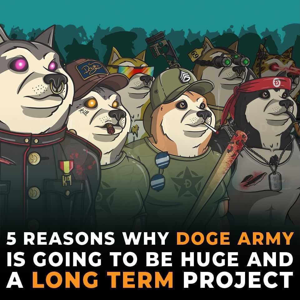 RealShibaDoge's tweet photo. Each Doge Army #NFT grants exclusive access to utilities such as:

🧡Staking features for passive income
🧡Private holders only club for virtual meetings to discuss crypto, #NFTs, and strategies with NFT &amp; crypto whales
🧡Virtual meetups in the metaverse

https://t.co/q74oU1E9j0 https://t.co/bnVqAP2rLh