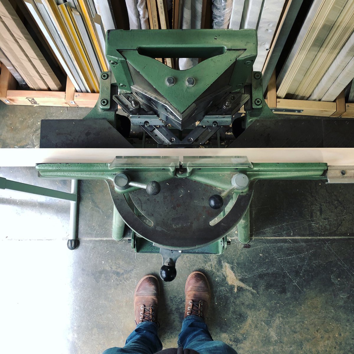 Chopped some 1.5” wide frame moulding of our Whitewash Ash today to produce three frames for a client.