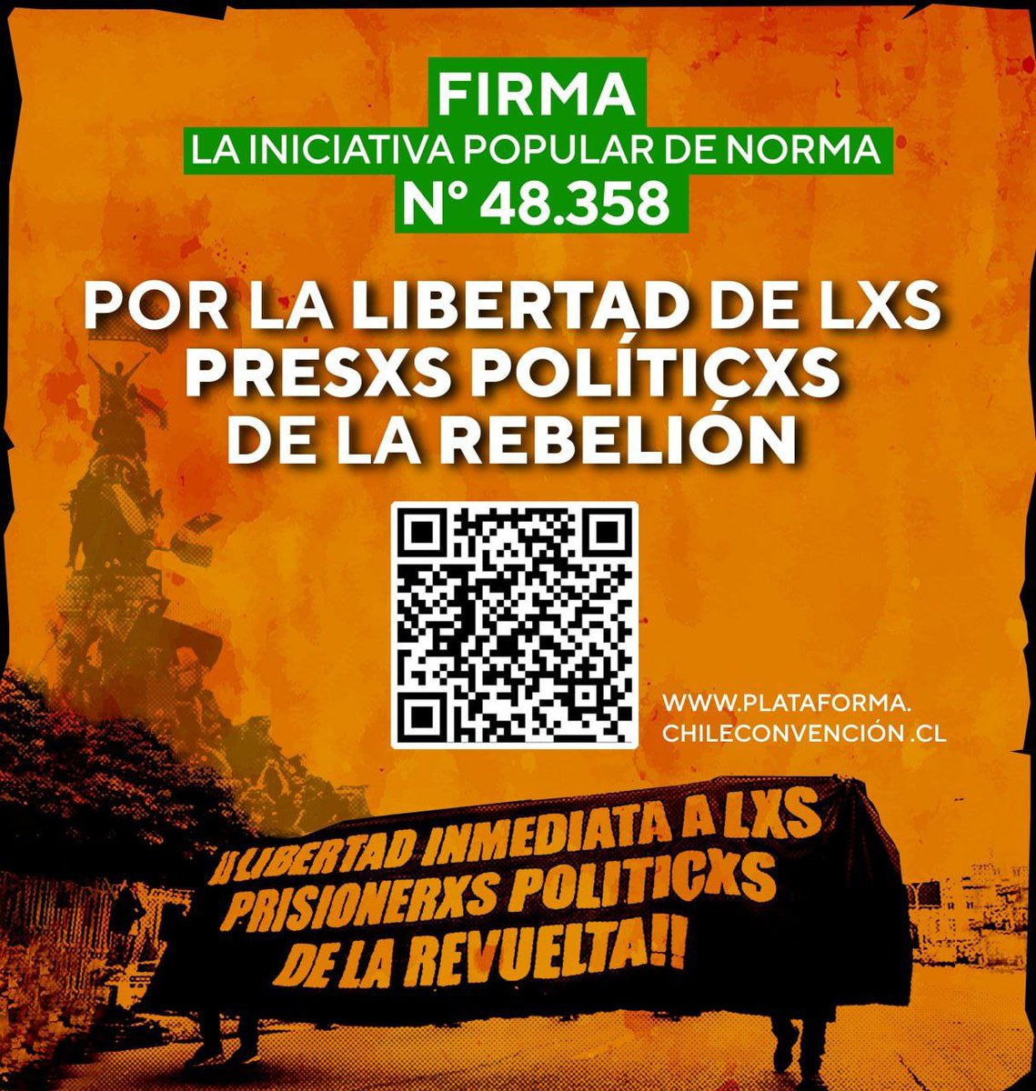 A_Guerrero321's tweet photo. La violencia del Estado ha sido la norma frente a la movilización social, en Chile existe la represión y la prisión política es una de sus formas, #FirmaLibertadPresosPolíticos Apoya y difunde esta iniciativa popular de norma porque protestar no es delito

https://t.co/vjpfT8i7TP https://t.co/1zu5qoSI5a